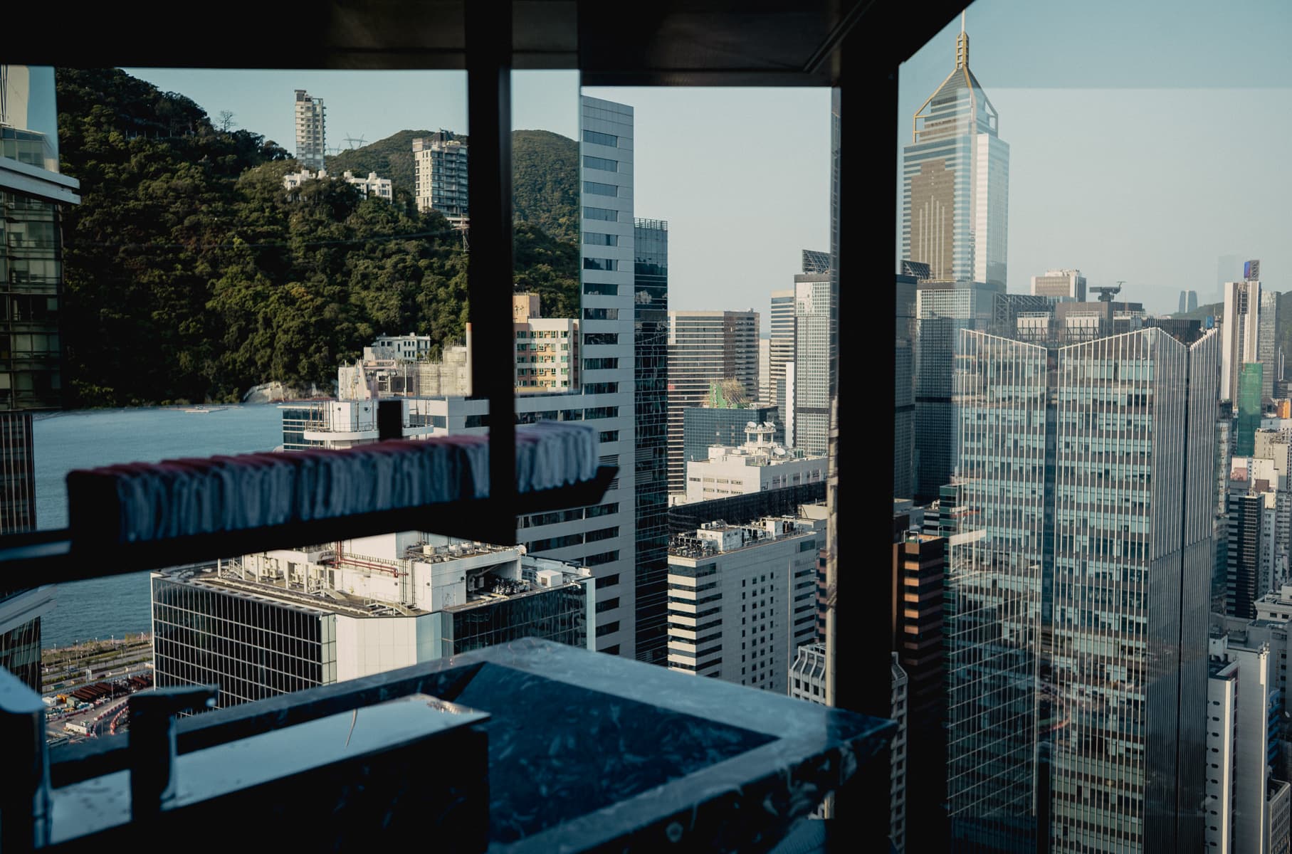 The view from our Hong Kong office across the city and Victoria Harbour